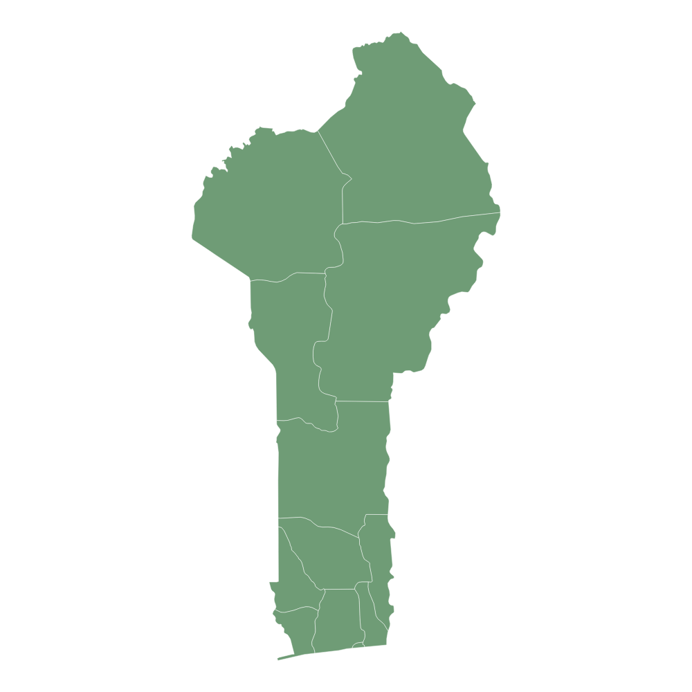 Map of the Republic of Benin